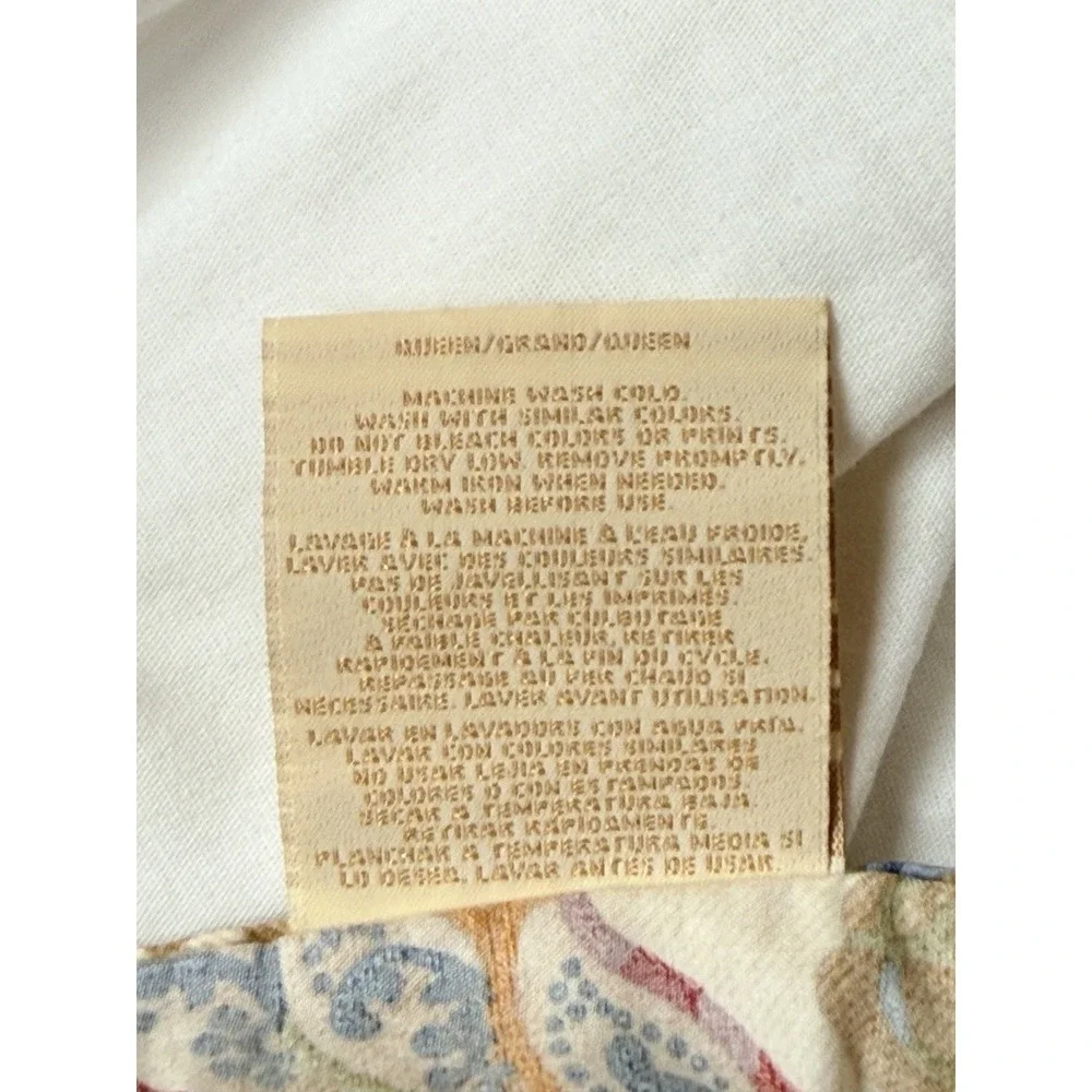Lauren Ralph Lauren BED SKIRT Marrakesh Rug Floral Paisley Dust Ruffle QUEEN 13